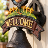 Rooster Welcome Doorbell, Cast Iron Farmhouse Porch Bell, 7.5" 56388 shot 3