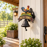 Rooster Welcome Doorbell, Cast Iron Farmhouse Porch Bell, 7.5" 56388 shot 5