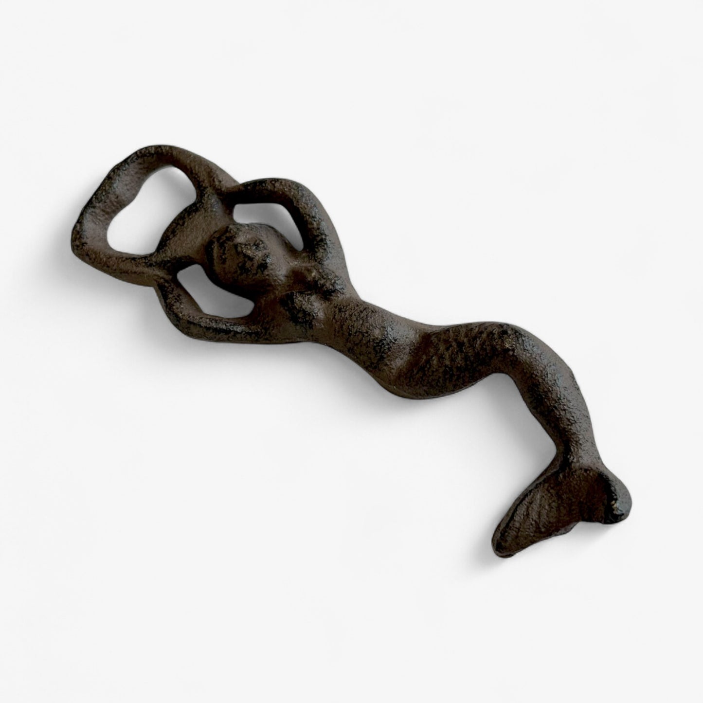 Rustic Cast Iron Mermaid Bottle Opener, Nautical Beach Decor Accent