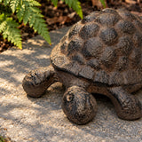 Turtle Garden Statue, Cast Iron, Rustic Outdoor Figurine, 5" 56514 shot 2