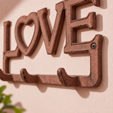 Love Wall Hook Rack with Heart, Cast Iron for Keys, Scarves or Jewelry, 9.8" 56578 shot 3