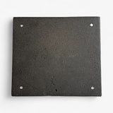 Cast iron Redneck Pride plaque reverse side, blank back with mounting holes, gray finish
