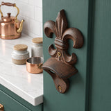 Fleur-de-Lis Bottle Opener, Wall Mounted Cast Iron Bar Tool, 5.5" 58003 shot 4