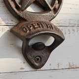 Star Horseshoe Wall Mount Bottle Opener, Cast Iron Bar Tool, 5.9" 58004 shot 3