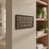 "House Rules" Cast Iron Wall Plaque for Kitchen or Hall, 8.7" 58013 shot 4