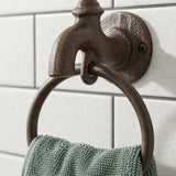 Faucet Towel Holder, Industrial Cast Iron Bath Accessory, 7.1" 58022 shot 3