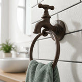 Faucet Towel Holder, Industrial Cast Iron Bath Accessory, 7.1" 58022 shot 4
