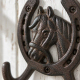 Horseshoe Wall Hook with Horse Head, Cast Iron for Coats, Keys or Hats, 5.1" 58051 shot 2