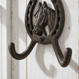 Horseshoe Wall Hook with Horse Head, Cast Iron for Coats, Keys or Hats, 5.1" 58051 shot 3