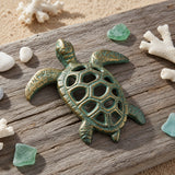 Turtle Figurine, Antique Bronze Cast Iron Coastal Shelf Decor, 5.9" 58104 shot 5
