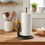 Rooster Paper Towel Holder, Cast Iron Farmhouse Kitchen, 12.5" 58109 shot 4