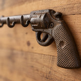 Revolver Gun Wall Hooks, Cast Iron Western for Coats, Keys or Hats, 9.4" 58123 shot 2