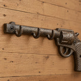 Revolver Gun Wall Hooks, Cast Iron Western for Coats, Keys or Hats, 9.4" 58123 shot 3