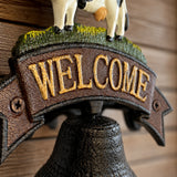 Cow Welcome Bell Sign, Cast Iron Farmhouse Front Door Decor, 7.3" 58143 shot 2