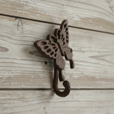 Butterfly Wall Hook, Cast Iron Nature Garden for Keys or Towels, 6.3" 58148 shot 1