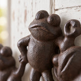 Frog Family 3-Hook Rack, Cast Iron Wall Hooks, 7.7" 58206 shot 2