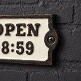 Bar Open Wall Plaque, Cast Iron Funny Pub Hours Sign, 5.3" 58221 shot 4