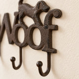 Dog WOOF 3-Hook Rack, Cast Iron for Leashes or Keys, 7.5" 58562 shot 2