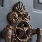 Star Door Knocker, Cast Iron Western Entry Door Hardware, 6" 58800 shot 2