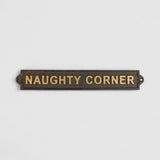 Naughty corner cast iron brass letters wall mounted plaque rustic farmhouse decor