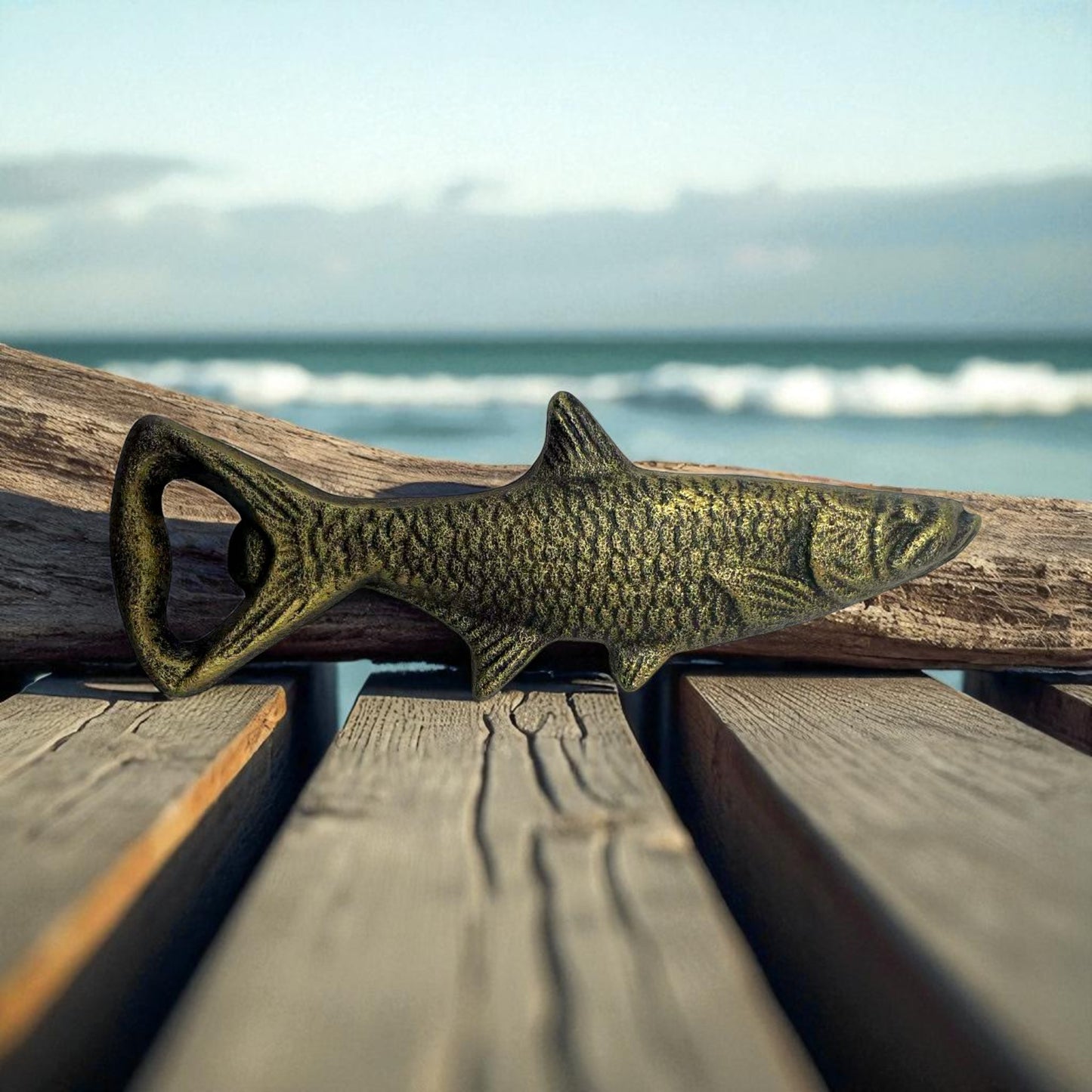 Fish Bottle Opener, Cast Iron Nautical Bar Kitchen Tool