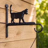 Cat Plant Hanger, Cast Iron Wall Bracket, Outdoor Garden, 13" GB78003 shot 2