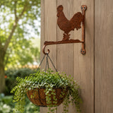 Rooster Plant Hanger, Cast Iron Wall Bracket for Porch or Garden, 13" GB78004 shot 1