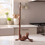Frog Paper Towel Holder, Weathered Copper Cast Iron Kitchen Decor, 16.8" GB78010 shot 2