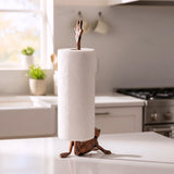 Frog Paper Towel Holder, Weathered Copper Cast Iron Kitchen Decor, 16.8" GB78010 shot 1