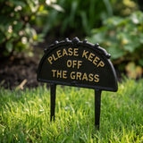 "Please Keep Off the Grass" Cast Iron Garden Stake Sign, 10.3" GB78013 shot 2