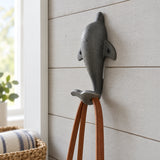 Dolphin Tail Wall Hook, Cast Iron Natural Finish for Keys or Towels, 6.5" GB78028 shot 1