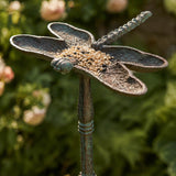 Dragonfly Bird Feeder, Cast Iron Pedestal for Patio or Garden, 16" GB78049 shot 2