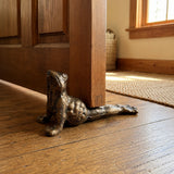 Yoga Frog Door Stop, Antique Gold Cast Iron Shelf Decor, 6.3" GB78050 shot 1