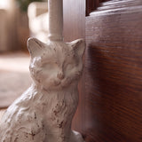 Cat Door Stop, Antique White Cast Iron Entryway Decor, 21.7" GB78051 shot 2