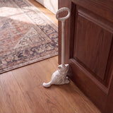 Cat Door Stop, Antique White Cast Iron Entryway Decor, 21.7" GB78051 shot 3