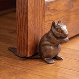 Squirrel Door Stop, Antique Gold Cast Iron Shelf or Entry Decor, 7.1" GB78053 shot 3