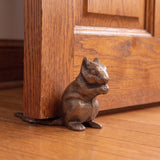 Squirrel Door Stop, Antique Gold Cast Iron Shelf or Entry Decor, 7.1" GB78053 shot 1