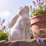 Rabbit Figurine, Antique White Cast Iron, Shelf Decor, 5.3" GB78054 shot 3