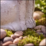 Rabbit Figurine, Antique White Cast Iron, Shelf Decor, 5.3" GB78054 shot 4