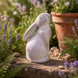 Rabbit Figurine, Antique White Cast Iron, Shelf Decor, 5.3" GB78054 shot 5
