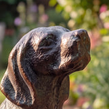 Sitting Dog Figurine, Verdigris Cast Iron, Shelf Decor, 6.1" GB78057 shot 2