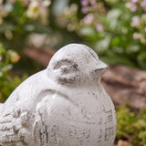 Chubby Bird Figurine, Antique White Cast Iron, Shelf Decor, 3.7" GB78058 shot 2