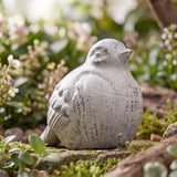 Chubby Bird Figurine, Antique White Cast Iron, Shelf Decor, 3.7" GB78058 shot 3