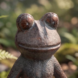 Yoga Frog Garden Figurine, Antique Green Cast Iron Decor, 5.7" GB78059 shot 2