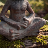 Yoga Frog Garden Figurine, Antique Green Cast Iron Decor, 5.7" GB78059 shot 3