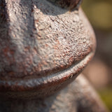 Yoga Frog Garden Figurine, Antique Green Cast Iron Decor, 5.7" GB78059 shot 4