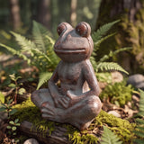 Yoga Frog Garden Figurine, Antique Green Cast Iron Decor, 5.7" GB78059 shot 5