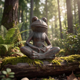 Yoga Frog Garden Figurine, Antique Green Cast Iron Decor, 5.7" GB78059 shot 6