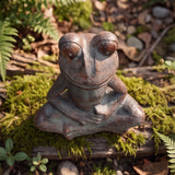 Yoga Frog Garden Figurine, Antique Green Cast Iron Decor, 5.7" GB78059 shot 7