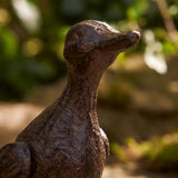 Standing duck cast iron garden decor with raised wing detail, SKU GB78061